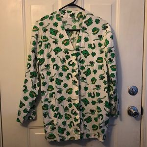 St. Patrick's Day shamrock's Irish scrub jacket M